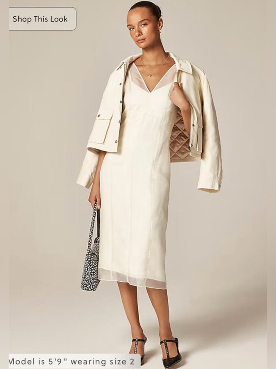 J. Crew Collection Layered Organza Shift Dress In Ivory Nwt Size 8